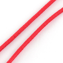Red Elastic Cord, with Fibre Outside and Rubber Inside, Red, 4.0mm, about 109.36 yards(100m)/bundle