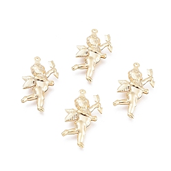 Золотой 304 подвески из нержавеющей стали, полый амур / херувим, золотые, 29x16.5x5 мм, отверстие : 1 мм