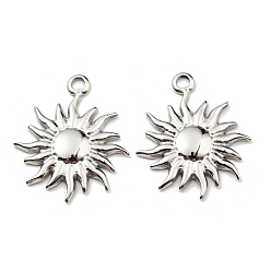 Нержавеющая Сталь Цвет Не тускнеющие 304 подвески из нержавеющей стали, очарование солнца, цвет нержавеющей стали, 22.5x19x2 мм, отверстие : 1.8 мм