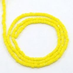 Yellow Opaque Solid Color Crystal Glass Faceted Cube Beads Strands, Yellow, 2.5x2.5x2.5mm, Hole: 1mm, about 199pcs/strand, 19.2 inch