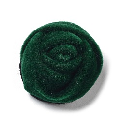 Dunkelgrün Cabochons aus Samtstoff, Rose Blume, dunkelgrün, 23~24x16 mm
