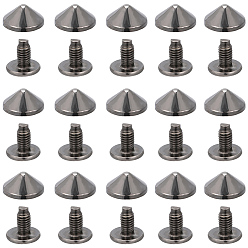 Черный Цвет Металла 100 шт. заклепки из сплава, конус, металлический черный , 10x5 мм