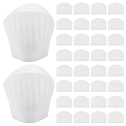 White 48Pcs Non-woven Fabrics Disposable Chef Hat, Arch, White, 222x293x1.5mm