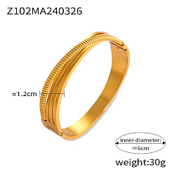 Золотой 304 женские шарнирные браслеты из нержавеющей стали, золотые, 1/2 дюйм (1.2 см), внутренний диаметр: 2-3/8 дюйм (6 см)