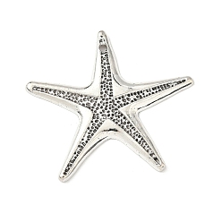 Морская звезда Сплавочные подвески тибетского стиля, без кадмия и без свинца, океанские темы, морская звезда, 49x53x2.5 мм, отверстие : 2 мм