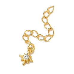 Золотой S925 удлинитель цепи из стерлингового серебра, концевые цепи, звезда, золотые, 40 мм