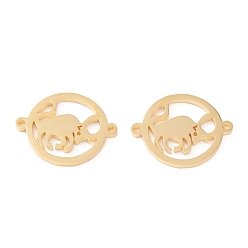 Настоящее золото 18K 201 ссылки нержавеющей стали, ручная полировка, кольцо с вакуумным покрытием pvd крупного рогатого скота, реальный 18 k позолоченный, 20x16x1.5 мм, отверстие : 1.2 мм