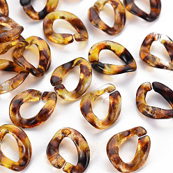 Шоколадный Акриловые связей кольца, разъемы для быстрой связи, для изготовления ювелирных цепочек, Стиль имитация драгоценных камней, твист, цвет шоколада, 13x10x3 мм, внутренний диаметр: 4x7.5 мм