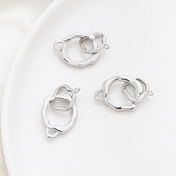Платина Подвески из латуни, нерегулярные кольцевые звенья, платина, 15 мм