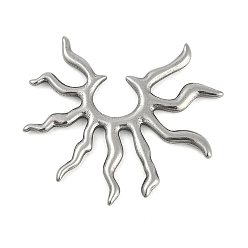 Нержавеющая Сталь Цвет 304 нержавеющей стали кабошонов, солнце, цвет нержавеющей стали, 29.5x33x2 мм