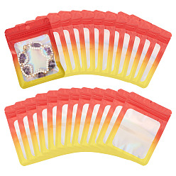 Красный 40шт. прямоугольные блестящие голографические пластиковые пакеты с застежкой-молнией, многоразовые упаковочные пакеты, мешок с самоуплотнением, красные, 12x9x0.15 см, односторонняя толщина: 2.5 мил(0.065мм)