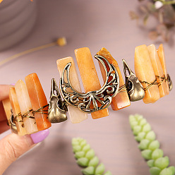 Красный Авантюрин Резинки для волос из натурального зеленого авантюрина, корона для волос, для женщин девушек, 270x180x30 мм