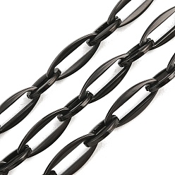 Черный 201 цепи овальные из нержавеющей стали, с катушкой, ионное покрытие (ip), несварные, чёрные, 17x7x1.5 mm и 11x7x1.5 mm