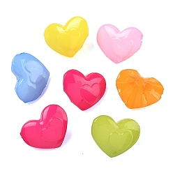 (52) Непрозрачная лаванда Непрозрачные акриловые бусины, сердце, разноцветные, 21~21.5x26.5x12 мм, отверстие : 3.5 мм, о: 226 шт / 500 г