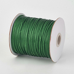 Dark Green Eco-Friendly Korean Waxed Polyester Cord, Dark Green, 1mm, about 169.51~174.98 Yards(155~160m)/Roll