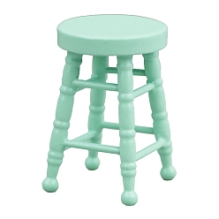 Аквамарин Миниатюрные украшения для барного стула из дерева, аксессуары для домашнего кукольного домика с микро-ландшафтом, притворяясь опорными украшениями, аквамарин, 30x48 мм