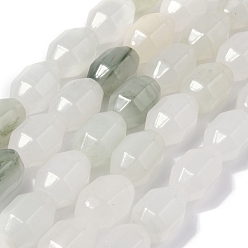 Другие Кварцы Природного кварца нитей бисера, граненые, овальные, 13.5~14.5x9~10.5 мм, отверстие : 0.7~0.8 мм, около 28 шт / нитка, 15.39~15.43 дюйм (39.1~39.2 см)