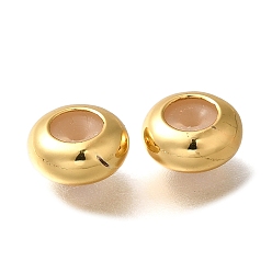 Золотой Стойки обшивки латунные бусины, без кадмия и без свинца, долговечный, плоско-круглые, золотые, 8.5x4 мм, отверстие : 1 мм