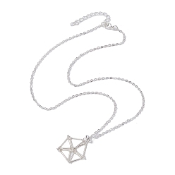 Серебро Мешочек макраме из нержавеющей стали, пустой держатель для камней для изготовления подвесных ожерелий, колье-цепочка из латуни с застежкой-карабином, серебряные, 18-7/8 дюйм (48 см)