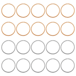 Золотой & Цвет Нержавеющей Стали 20шт 2 цвета стальная проволока пружина растягивающиеся браслеты набор, гитарные струнные браслеты для женщин, золотые и нержавеющая сталь цвет, 2-1/4 дюйм (5.8 см), 10 шт / цвет