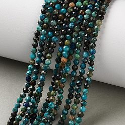 Хризоколла Природные хризоколлу бисер нитей, граненые, круглые, 3~3.5 мм, отверстие : 0.6 мм, около 111~113 шт / нитка, 14.80''~14.96'' (37.6~38 см)