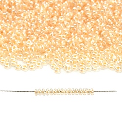 (352) Inside Color Crystal/Butter Yellow Toho 11/0 полукруглые бусины, японский бисер, (352) внутри цветной кристалл / масляно-желтый, 11/0, 2.2x0.9 мм, отверстие : 0.8 мм, Около 1733 шт / 10 г