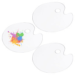 Clear Plastic Watercolor Oil Palette, Oval, Clear, 300x400x2mm, Hole: 55x41mm