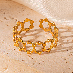 Золотой 201 манжетные кольца из шестигранной цепи из нержавеющей стали, золотые, внутренний диаметр: 20 мм