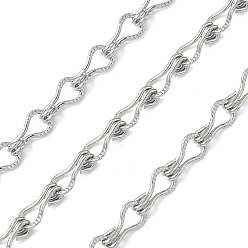 Нержавеющая Сталь Цвет 304 Цепи из нержавеющей стали с каплевидными звеньями, несварные, с катушкой, цвет нержавеющей стали, 9.5x4.5x2.5 мм