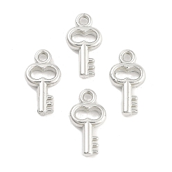Platinum CCB Plastic Pendants, Key, Platinum, 17.5x9x3mm, Hole: 1.8mm, about 2632pcs/500g
