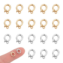 (52) Непрозрачная лаванда 20шт. 2 цвета латунь раскладывающиеся застежки, без кадмия, без никеля и без свинца, овальные, разноцветные, 9.5x7x2.5 мм, отверстие : 1.2 мм, 10 шт / цвет