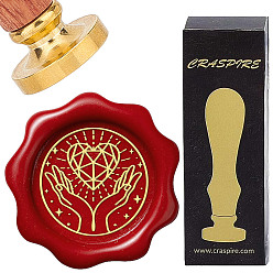 Сердце Латунные восковые печати с деревянной ручкой, для diy scrapbooking, сердце, 25 мм