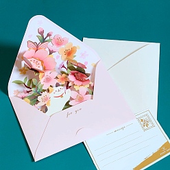 Разноцветный Открытки с объемными цветами из бумажной бумаги, тема дня матери, с конвертом, красочный, 3 мм