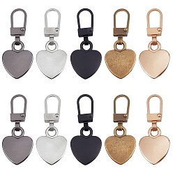 Mixed Color Alloy Zipper Head, Zipper Sliders, Zipper Replacement, for Clothing Jackets Purses Luggage Backpacks, Mixed Color, 45x18mm, 5pcs/set