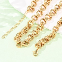 Золотой 8мм 304 ожерелье из нержавеющей стали с двойной витой цепочкой-роло для женщин, ионное покрытие (ip), золотые, 14.57 дюйм (37 см)