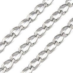 Нержавеющая Сталь Цвет 304 из нержавеющей стали обуздать цепи, несварные, с катушкой, цвет нержавеющей стали, 10.5x5.5x1 мм