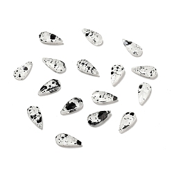 Clear Spot Pattern Resin Cabochons, Nail Art Decoration Accessories, Teardrop, Clear, 8x4x1mm