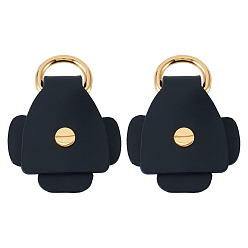 Черный Цветочные застежки из коровьей кожи, с металлическими D-образными кольцами, золотые, чёрные, 51.5x44x11 мм