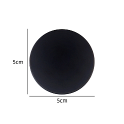 Black Self Adhesive Silicone Door Knob Wall Shield, Wall Protector, Flat Round, Black, 50x10mm