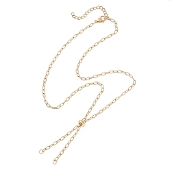 Золотой 2.5мм латунная цепочка-слайдер для изготовления ожерелья, с 304 из нержавеющей стали Lobster Claw застежками, золотые, 20.12 дюйм (51.1 см)