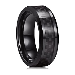 Черный Кольца из нержавеющей стали, украшения для унисекс, чёрные, 8 мм, размер США 7 (17.3 мм)