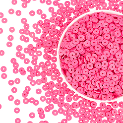 Камелия 10 нити плоские круглые бусины из полимерной глины ручной работы, диск хейши бусины для гавайских серег браслет ожерелья ювелирных изделий, камелия, 6x1 мм, отверстие : 2 мм, 10 прядь