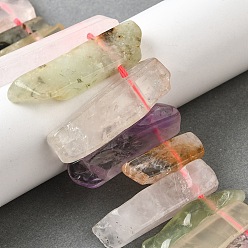 Смешанные камни Природные смешанные камень бисер пряди, прямоугольные, Топ пробуренной, 22~60x6~14x6~9 мм, отверстие : 1.5~2 мм, около 17~22 шт / нитка, 7.48''~8.07'' (19~20.5 см)