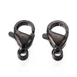 Черный Цвет Металла 304 нержавеющая сталь застежка когтя омара, металлический черный , 9.3x5.8x3.2 мм, отверстие : 1.2 мм