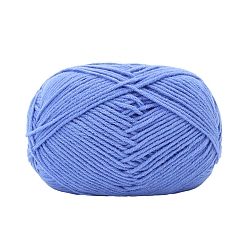 Kornblumenblau Strickgarn aus Acrylfaser aus Milchbaumwolle, 4 -ähnliches Häkelgarn, Lochnadelgarn, Kornblumenblau, 2 mm