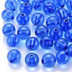 Королевский синий Прозрачные акриловые бусины, круглые, королевский синий, 12x11 мм, отверстие : 2.5 мм, Около 56600 шт / 50000 г