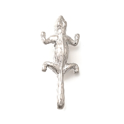 Платина Латунные подвески, без кадмия и без свинца, геккон, платина, 35x15x7 мм, отверстие : 4.5x2 мм