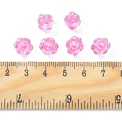 Hot Pink Transparent Acrylic Beads, Lantern, Hot Pink, 8.5x10x9.5mm, Hole: 1.5mm, about 1290pcs/500g