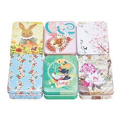 Mixed Color Tinplate Empty Boxes, Storage Containers, for DIY Candles, Candy, Party Favors, and Gifts, Rectangle, Mixed Color, 6pcs/set