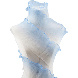 Небесно-голубой 5ярдов полиэстеровой плиссированной кружевной ленты, отделка из органзы, для декоративной одежды, голубой, 5-1/4 дюйм (133 мм), 5 ярдов / комплект